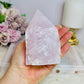 Large Rose Quartz Half Rough | Polished Tower 524g
