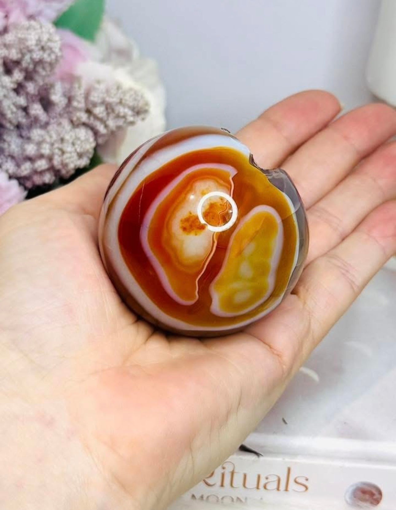 Sardonyx Sphere with Imperfections ~ Reduced
