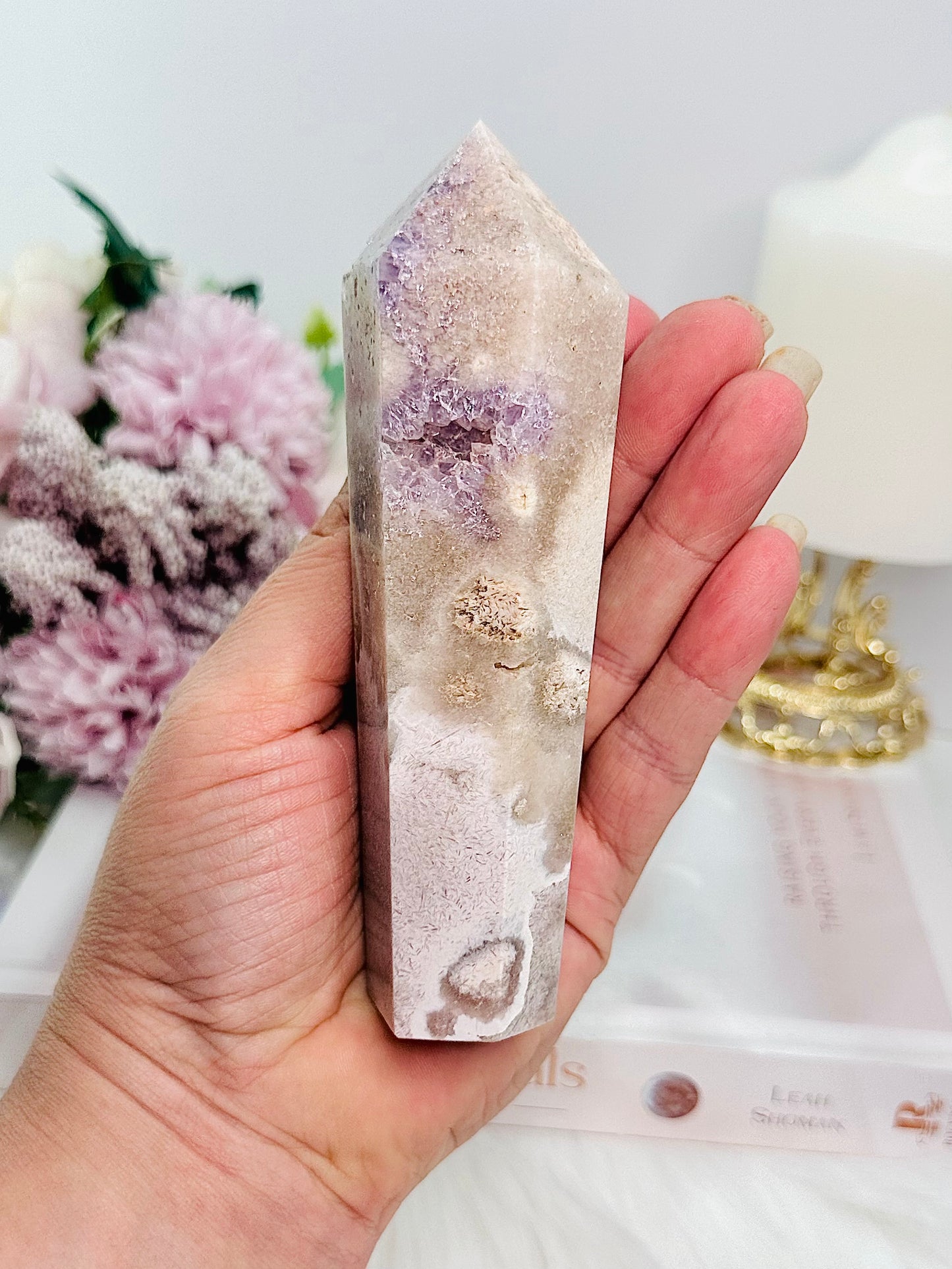 Absolutely Beautiful Druzy Pink Amethyst Obelisk | Tower From Brazil 13cm