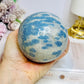 Large K2 Granite with Azurite Sphere On Stand 770g