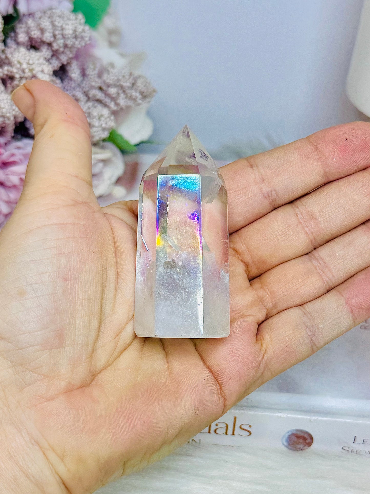 Angel Aura Clear Quartz Tower 7cm
