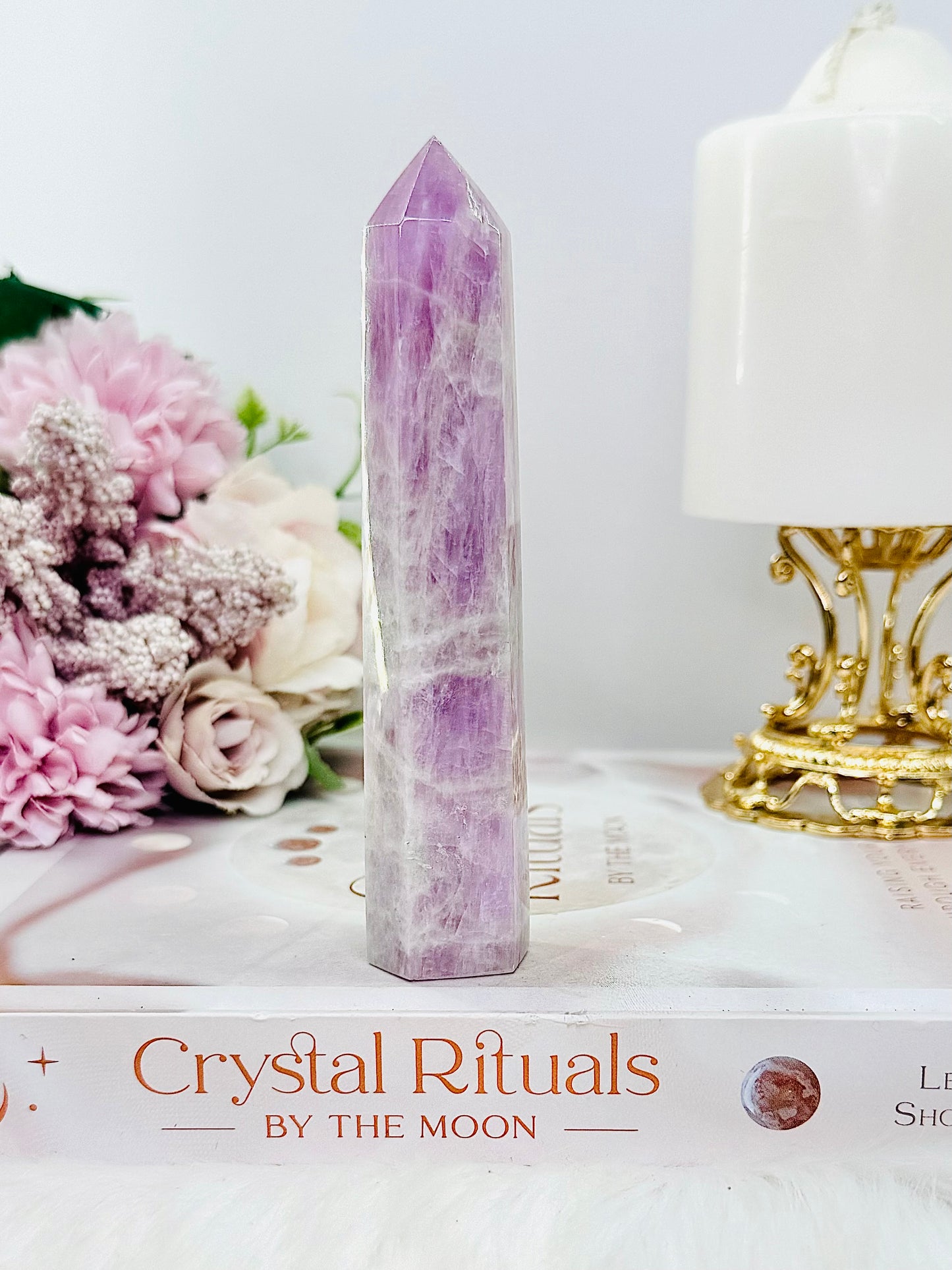 Stunning Tall 12.5cm Natural Kunzite Tower