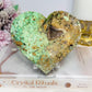 Large Natural Variscite Carved Heart on Stand 12cm