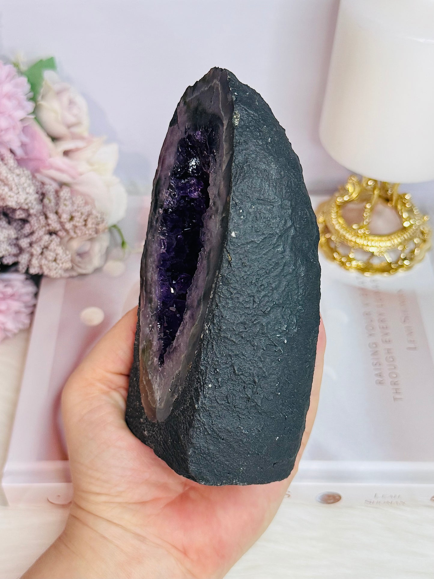 High Grade Divine Deep Purple Large Amethyst Cathedral From Brazil 703grams 14cm