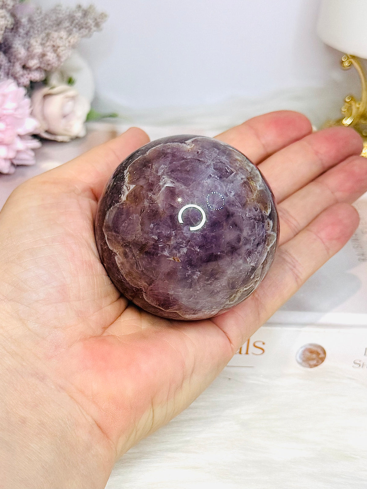 Crazy Lace Amethyst Sphere on Stand 274g