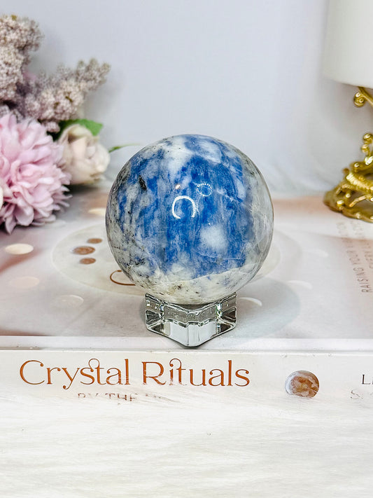Blue Afghanite Sphere on Stand 251g