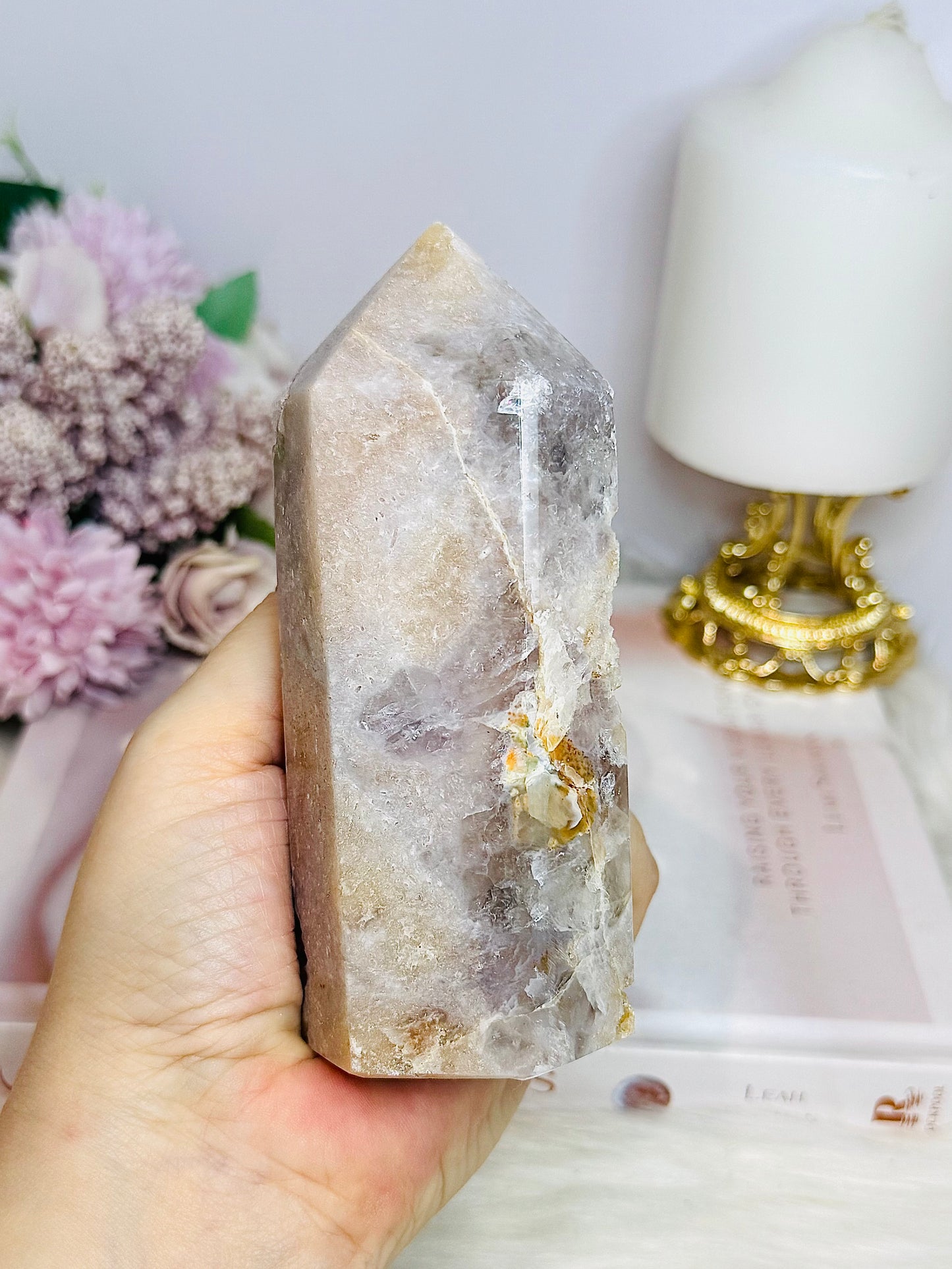 Pink Amethyst Chunky Druzy Tower 12cm 391g