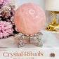 Beautiful Large 372gram Rose Quartz Sphere On Stand