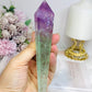 Watermelon Fluorite Wand | Tower with Rainbows 15cm