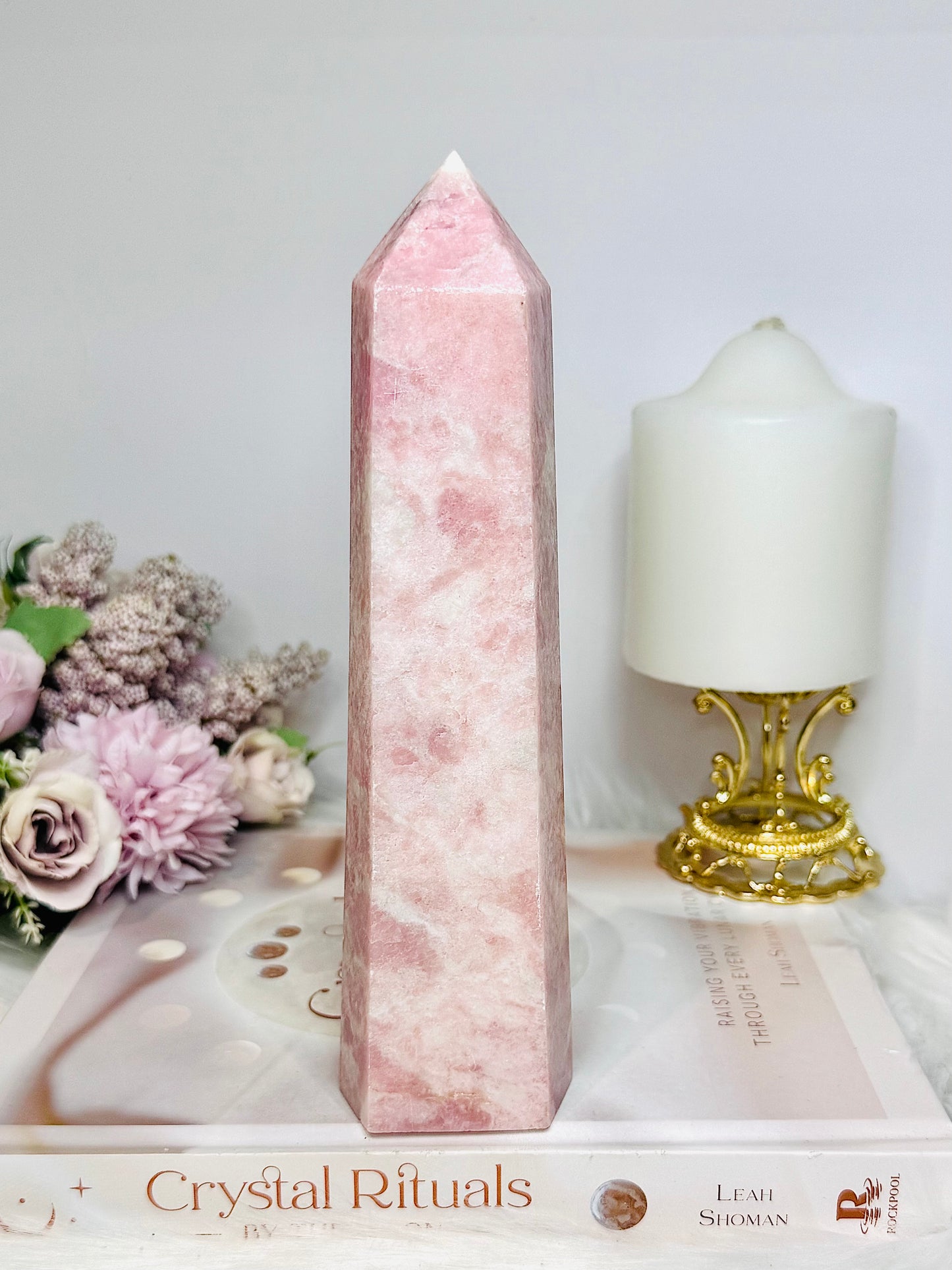 Pink Opal Large Tower 19cm