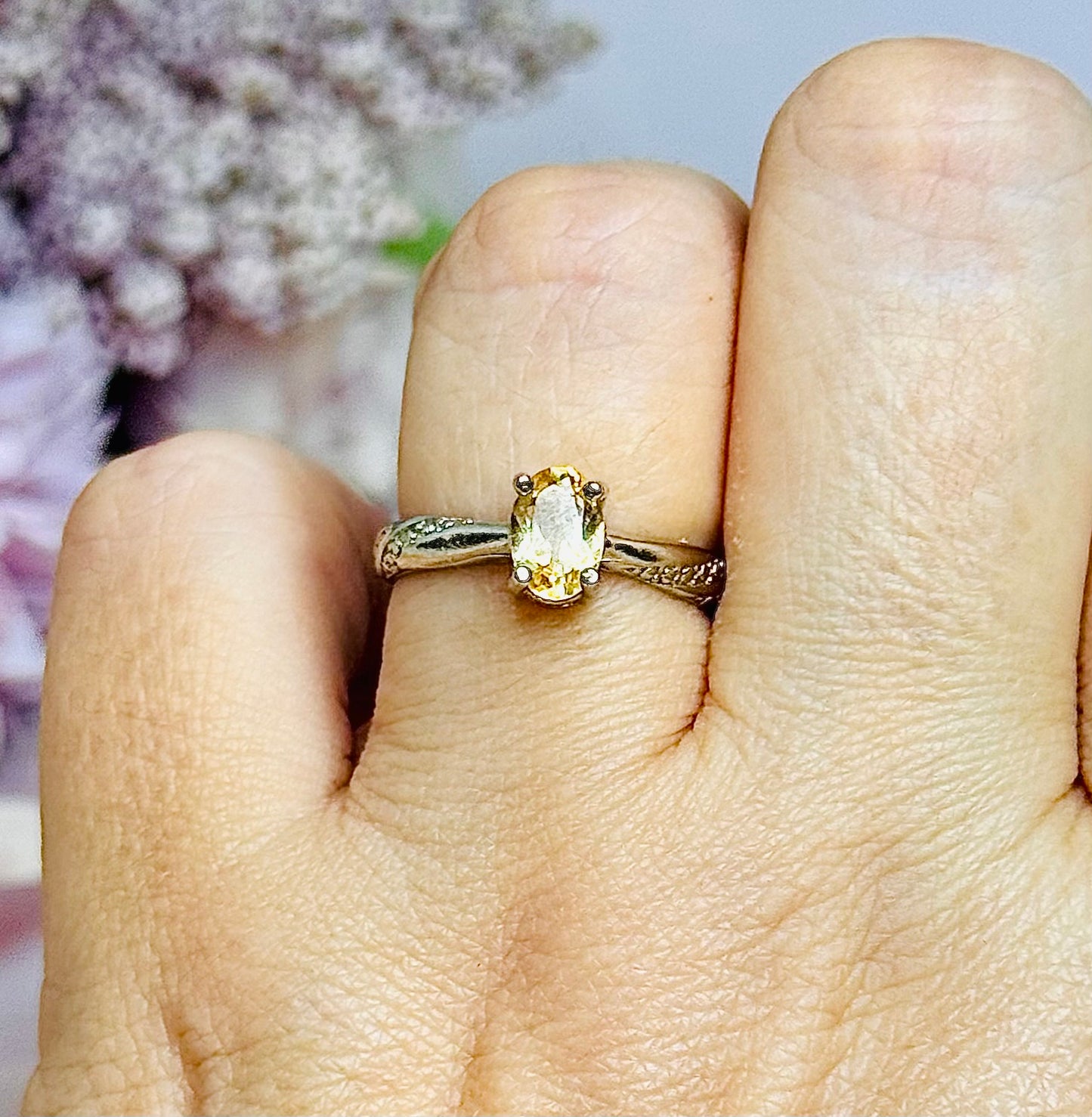 Citrine Adjustable Ring in Gift Bag