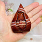 Red Striped Agate Flame With Carved Fish 8cm