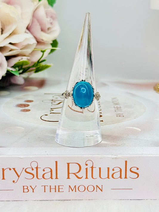 Stunning Amazonite Adjustable Ring In Gift Bag