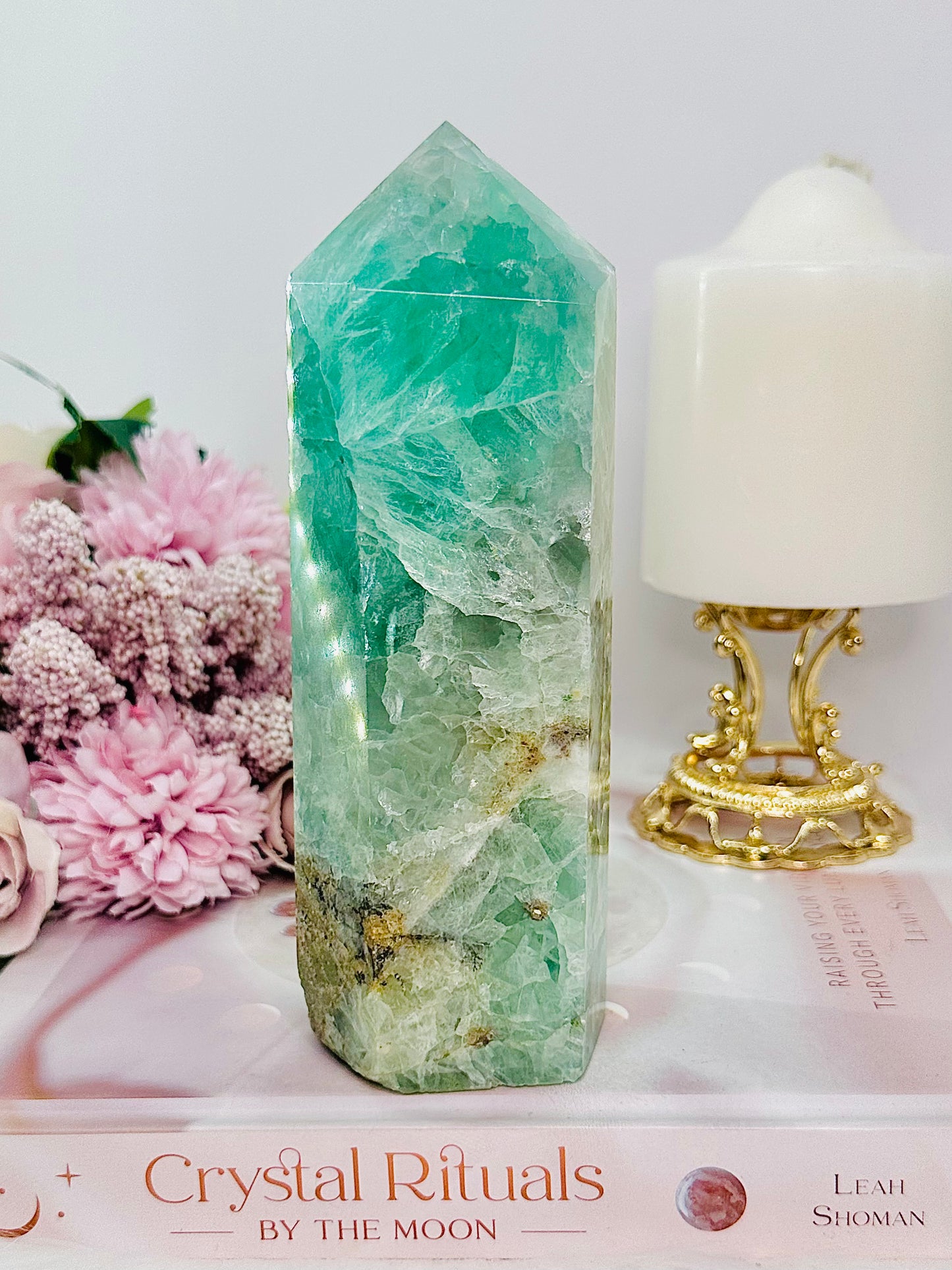 Fabulously Stunning Large Chunky Green Fluorite Tower 906grams ~ A Truly Amazing Piece
