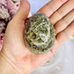 Absolutely Beautiful Druzy Orbicular Ocean Jasper Egg 7cm On Stand