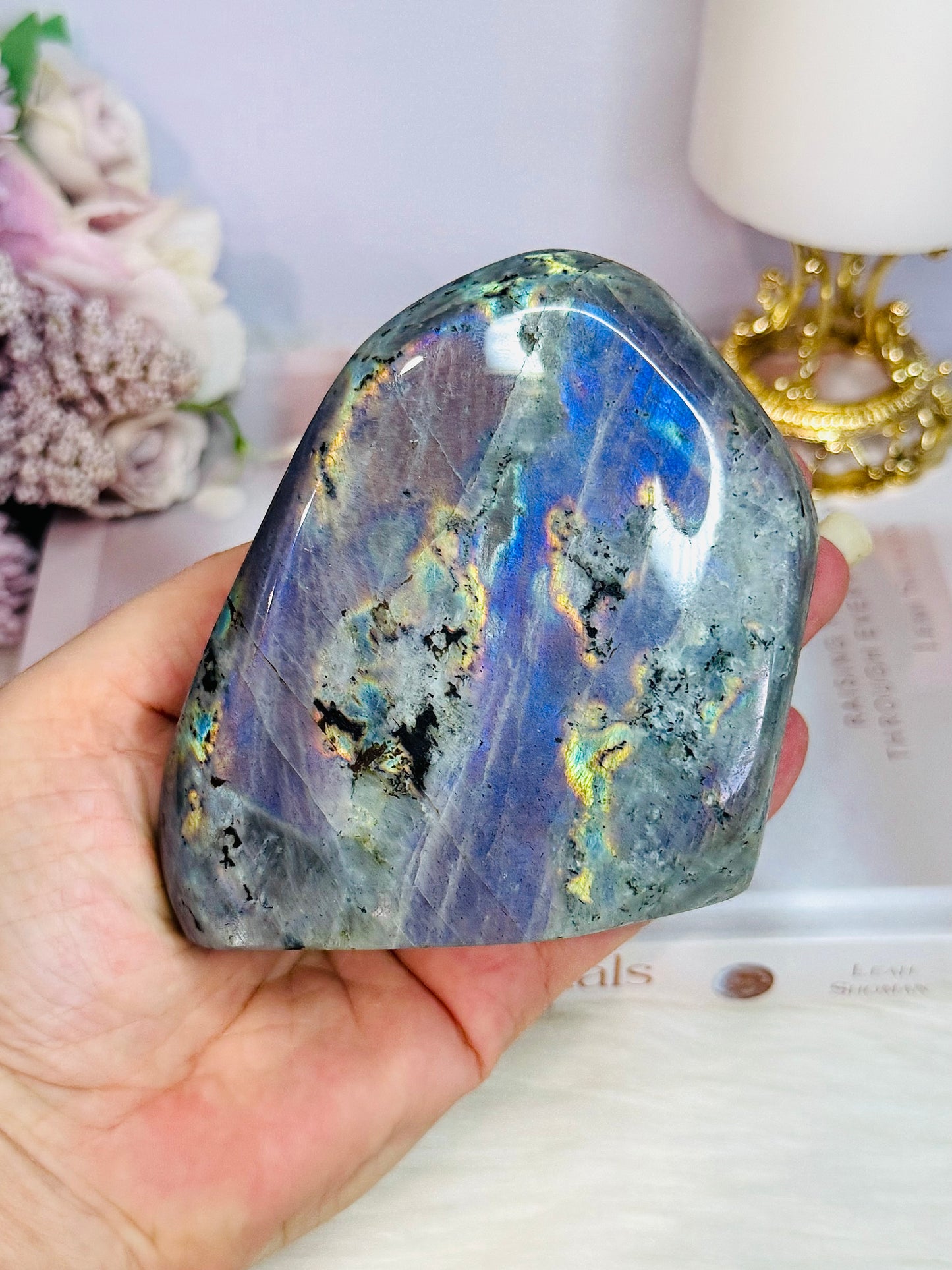 Incredibly Gorgeous Large Polished Labradorite Freeform with Amazing Flash 624grams