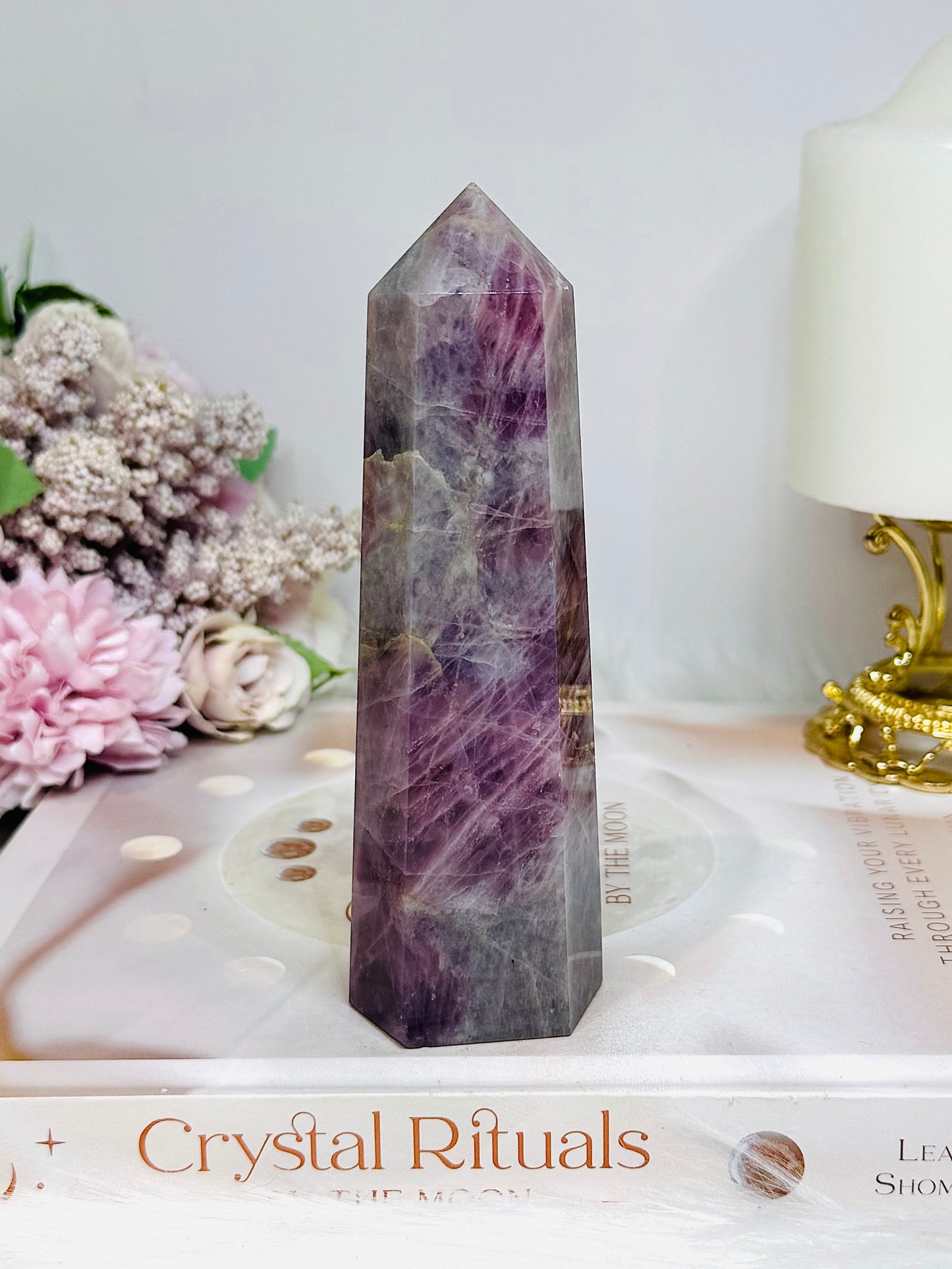 Large High Grade Lavender Rose Quartz Tower 13.5cm