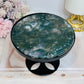 Moss Agate Druzy Spinning Top Table H:10cm W:12cm