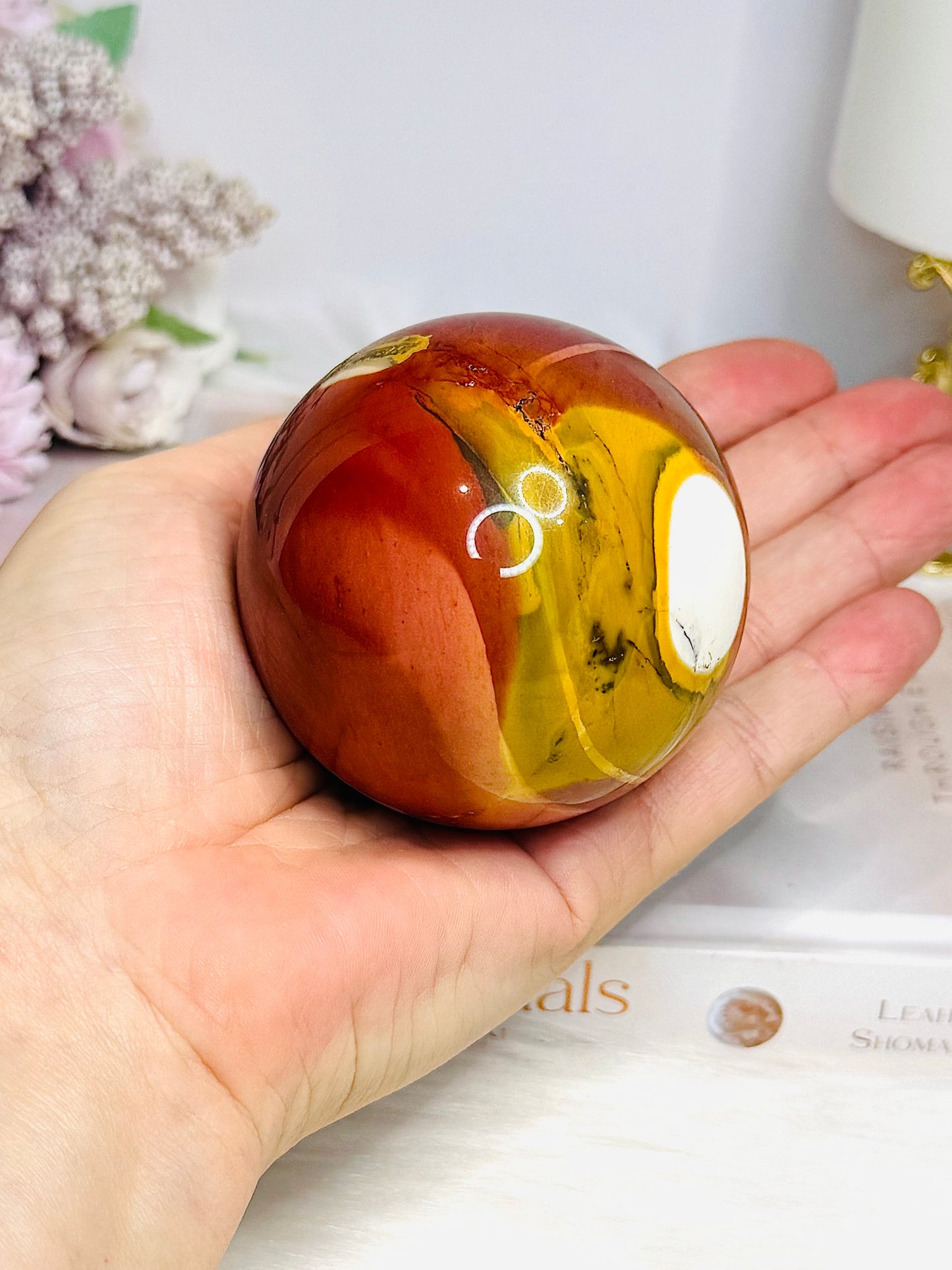 Large Mookaite Jasper Sphere on Stand 330g