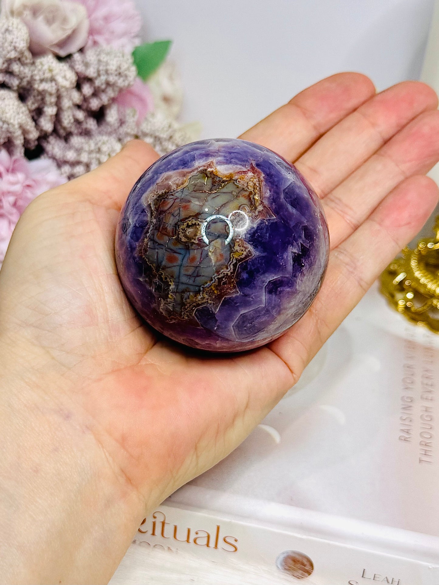 Crazy Lace Amethyst Sphere on Stand 273g