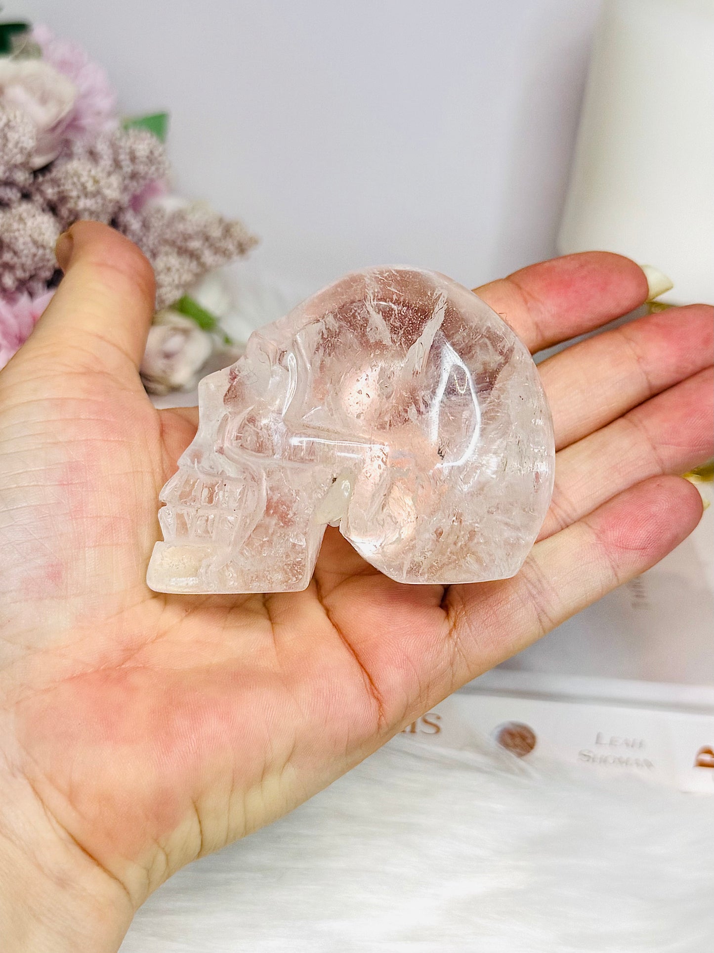 Clear Quartz Carved Skull 7cm 235g