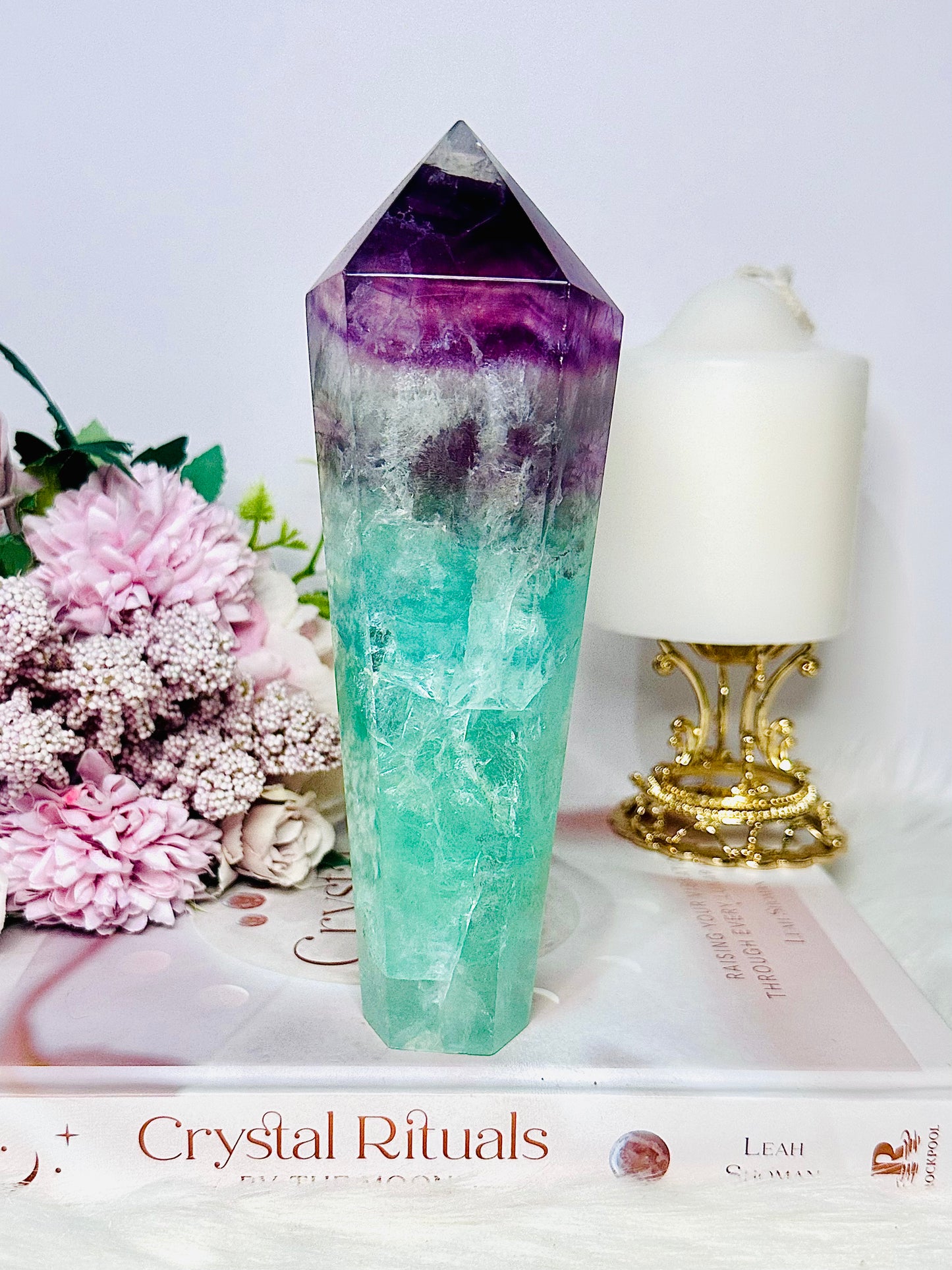 Spectacular Large Incredible Chunky Fluorite Obelisk | Tower 19cm 768grams Full Of Stunning Rainbows