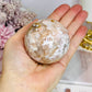 Large Flower Agate Sphere 306g On Glass Stand