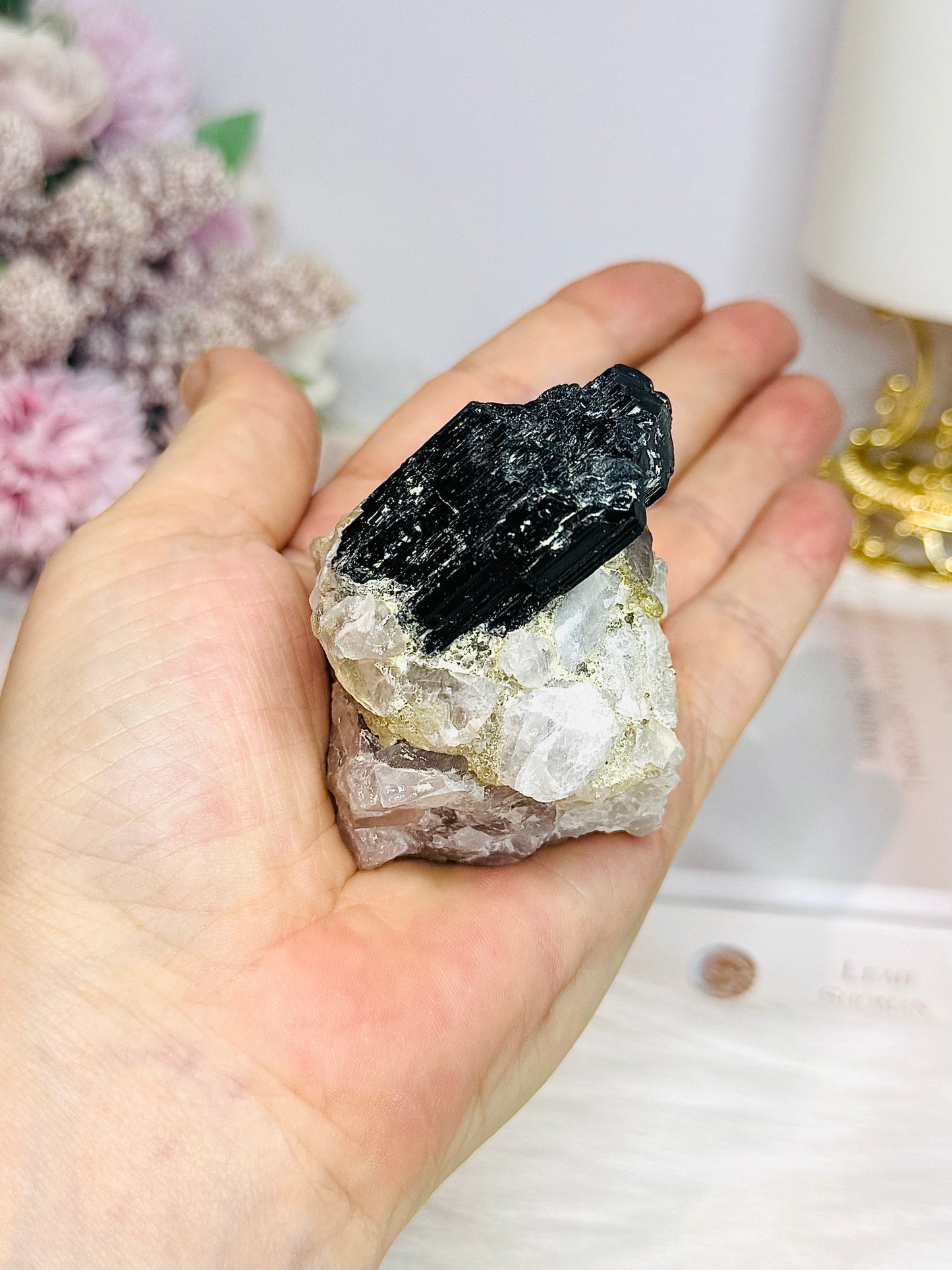 Natural Large Black Tourmaline on Matrix 144g
