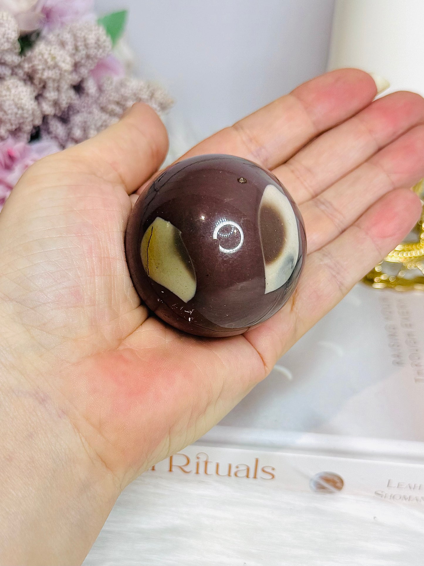 Mookaite Jasper Sphere on Stand 168g