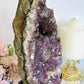 High Grade Amethyst Natural Cluster Slab with Stalactite Formations On Custom Stand 23cm 1.03KG