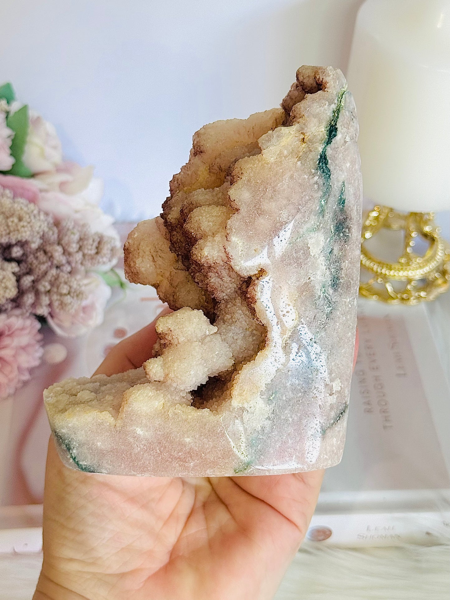 Beautiful Natural Druzy Pink Amethyst Freeform From Brazil 12.5cm