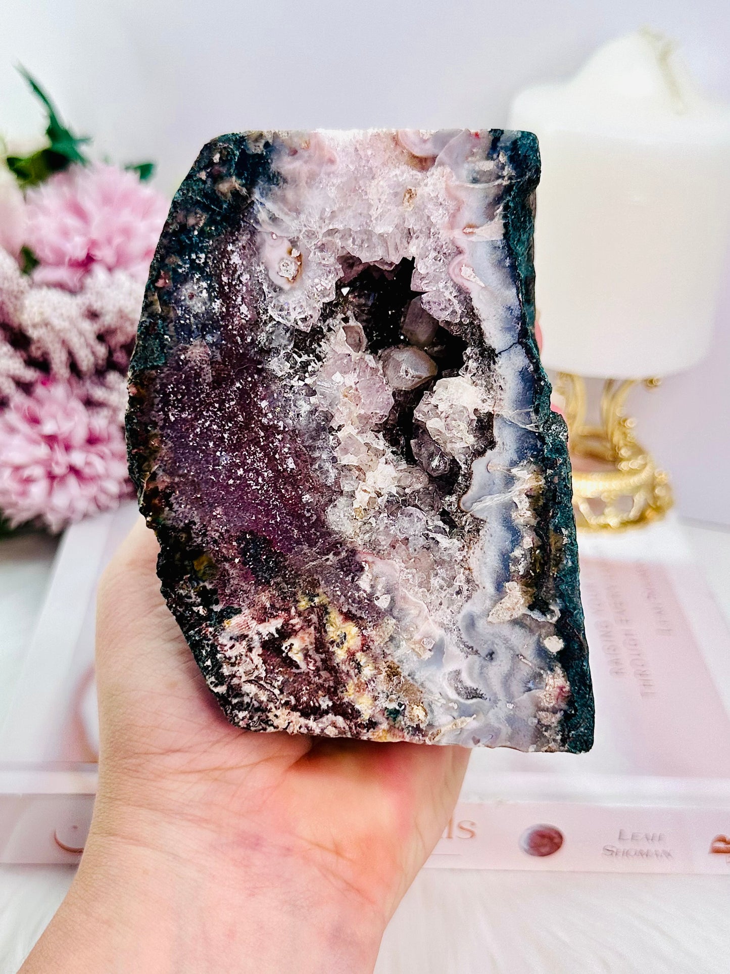 WOW!! Absolutely Divine Stunning Large 975gram Druzy Pink Amethyst Freeform From Brazil