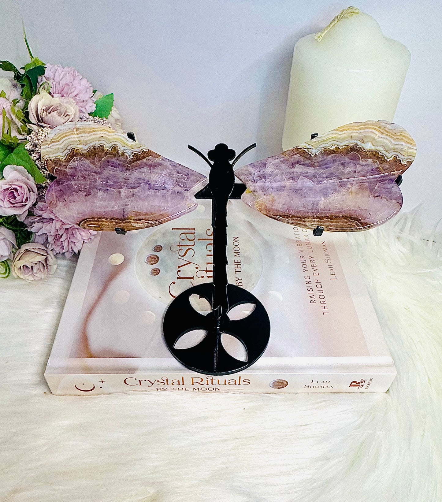 Crazy Lace Amethyst Dragonfly 14cm