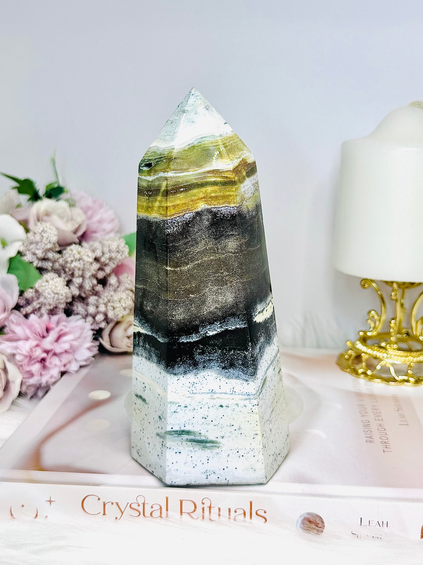 Chunky Ocean Jasper Druzy Tower 16.5cm 846g