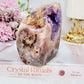 Absolutely FABULOUS 807gram Pink Amethyst X Amethyst High Grade Druzy Freeform From Brazil