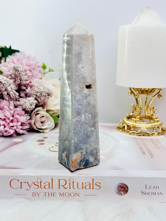 Pink Amethyst 13cm Druzy Obelisk Tower