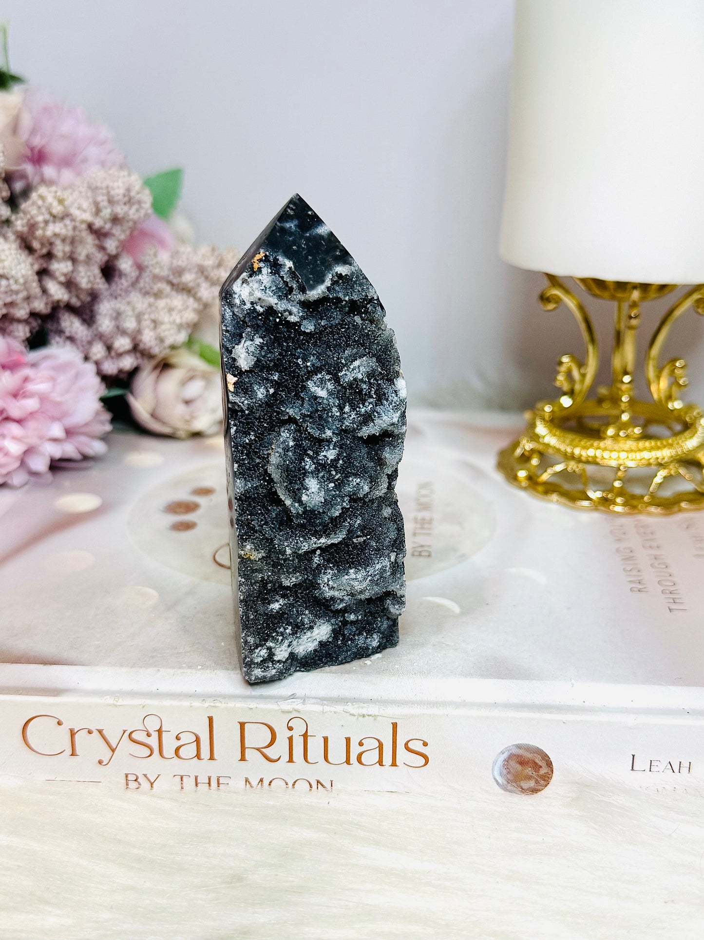 Black Druzy Sphalerite Tower 9cm