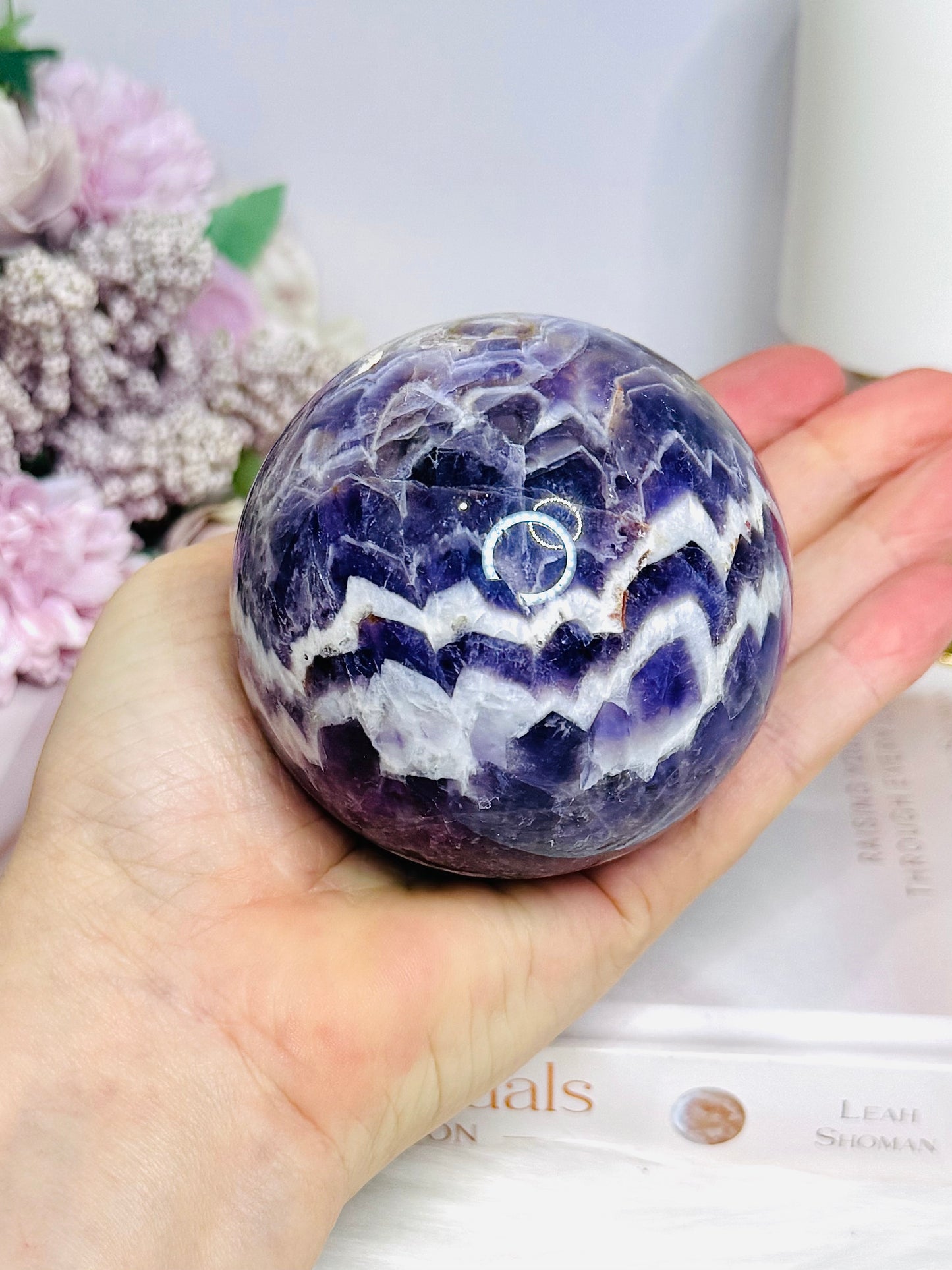 Large Chevron | Dream Amethyst Sphere on Stand 580g