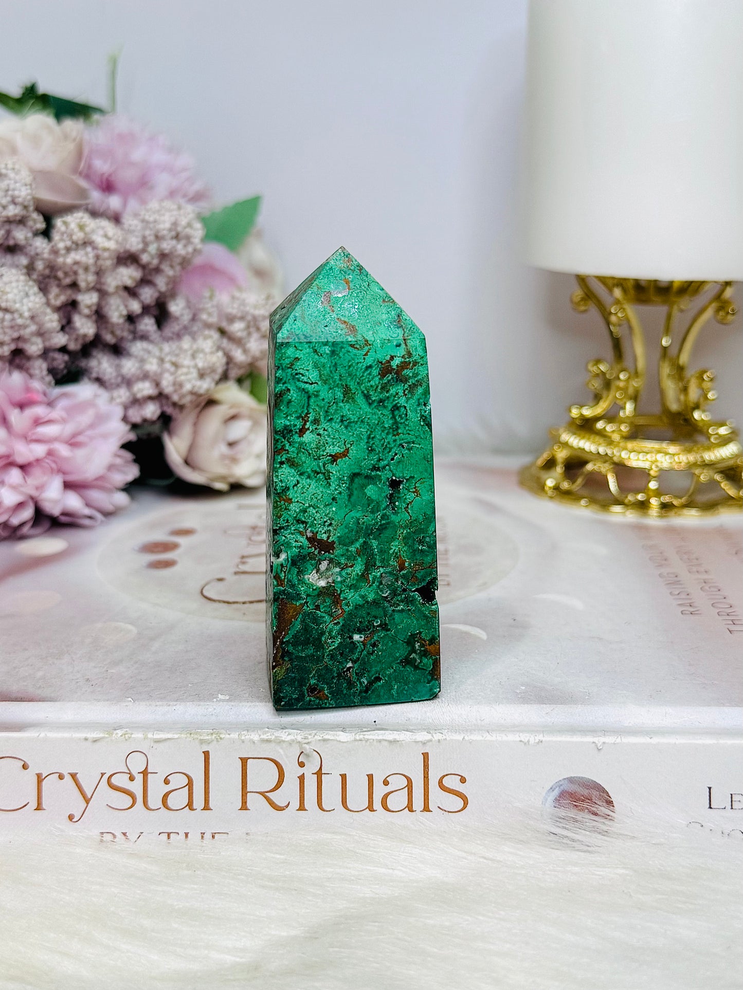 Natural Chrysocolla Tower 8cm