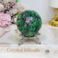 Ruby Zoisite Sphere on Stand 369g