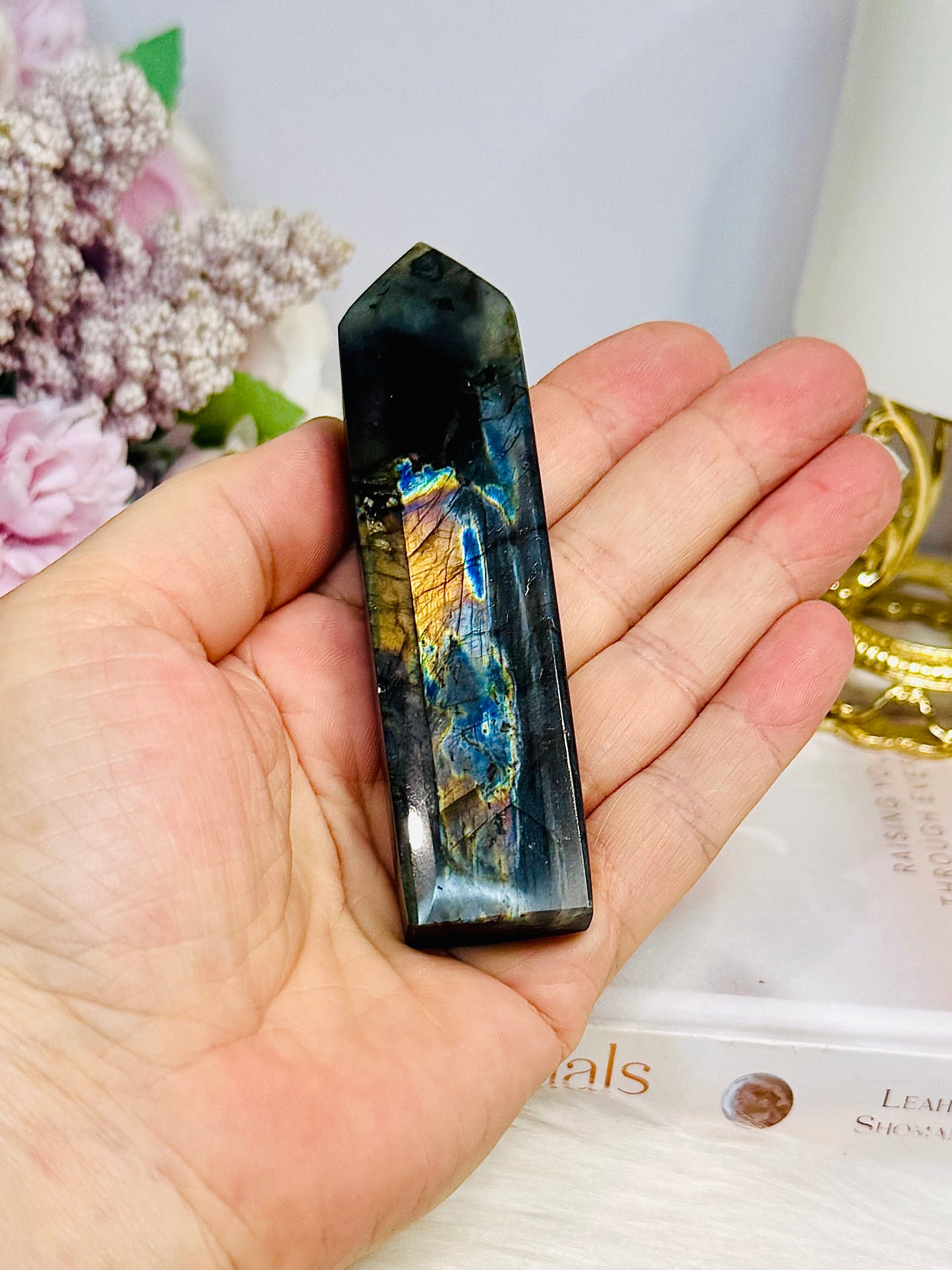 High Grade Labradorite Tower Full of Flash 9.5cm