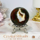 Druzy Red Moss Agate Sphere on Stand 303g