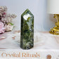 Green Moss Agate Druzy Tower 8.5cm