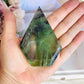 Beautiful 9cm Fluorite Carved Flame | Freeform