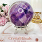 Huge 1.53KG Purple Fluorite Sphere with Rainbows on Stand