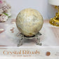 Moonstone Sphere with Blue Flash On Stand 274g