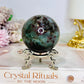 Rare Aquamarine & Pink Tourmaline Sphere on Stand 234g