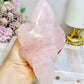 Large Rose Quartz Carved Rose | Flower 15.5cm