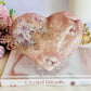 Classy & Fabulous Large Druzy Pink Amethyst Puffy Heart On Stand 832gram