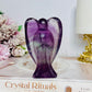 Purple Fluorite Angel Carving 10cm